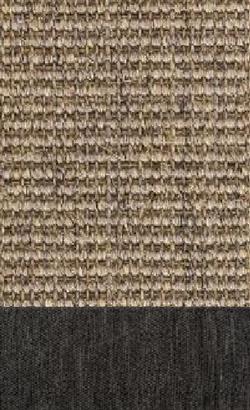 Sisal Salvador kit 044 tæppe med kantbånd i Mønstret sort